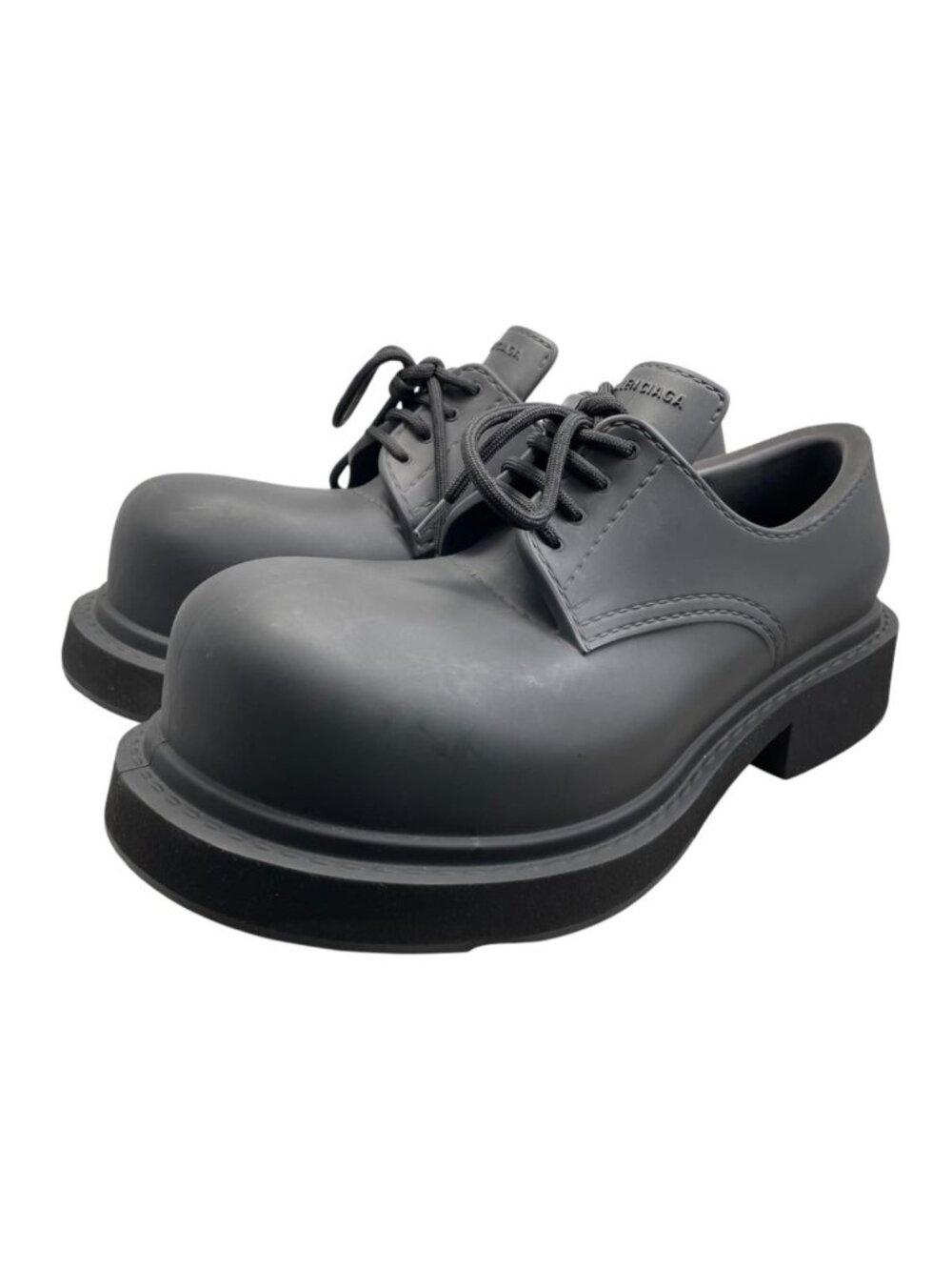 Balenciaga Boots Steroids Derby Shoes Extra Round Toe Oversized Design Black